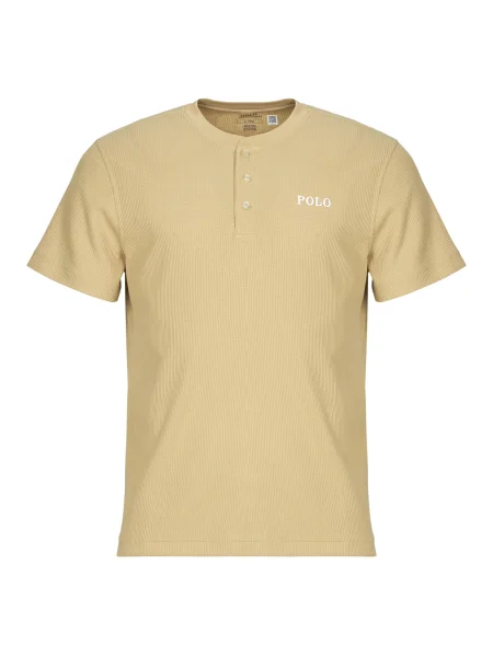 Tricou Polo Ralph Lauren cu guler henley bej