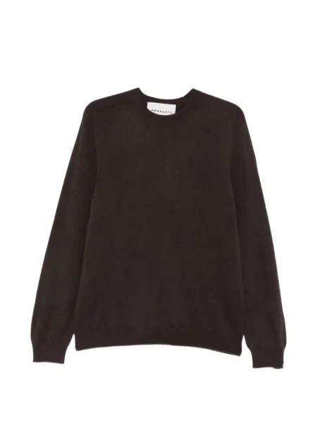 Pulover Amaranto cu decolteu rotund maro