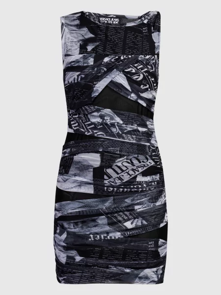 Платье Versace Jeans Couture с принтом черное