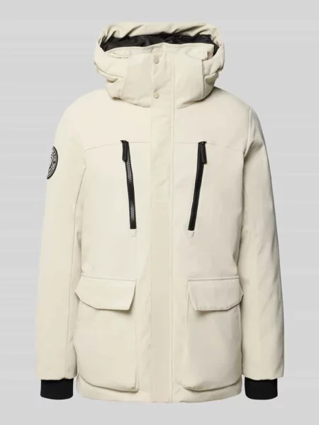 Parka z kapturem i z patką Superdry biała