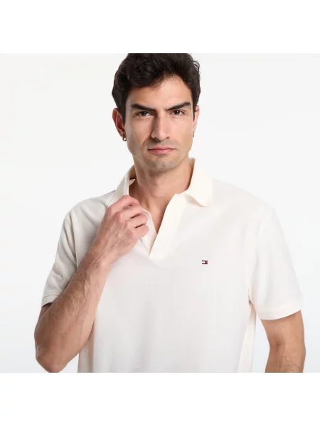 T-shirt Tommy Hilfiger V Neck Crepe Classic Polo Tee Ivory Petal XL