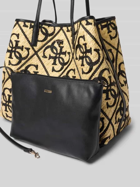 Torba shopper 2 w 1 z wzorem z logo model KIRSTEN LARGE' Guess czarna