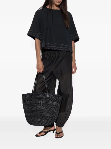 Bluză By Malene Birger cu broderie de in negru
