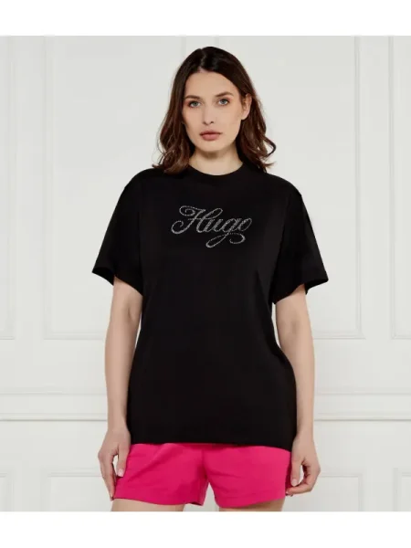 HUGO Tricou Vintage Tee negru