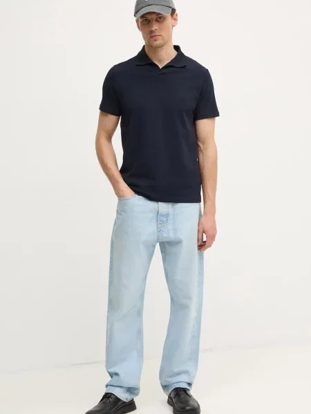 Однотонное поло Filippa K синее