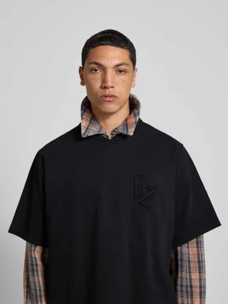 T-shirt z detalem z logo Dsquared2 czarna