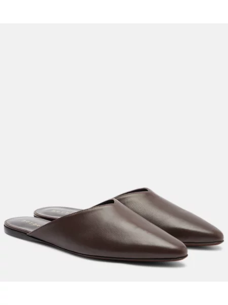 Papuci tip mules Herbert Levine din piele maro