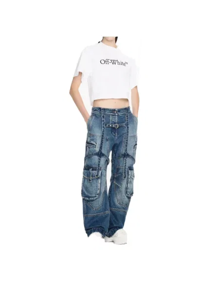 Jeansy Off-white białe