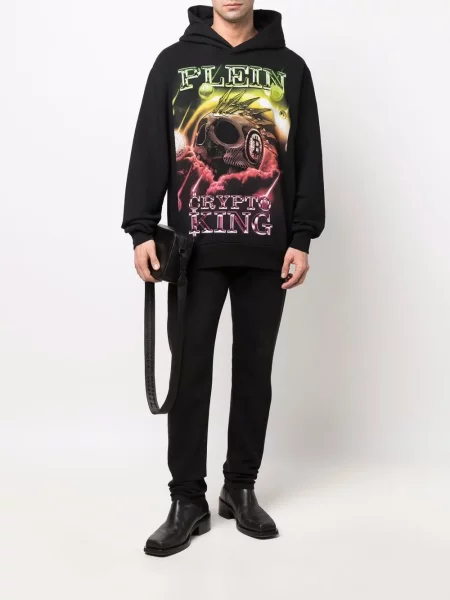 Hanorac cu glugă Philipp Plein negru