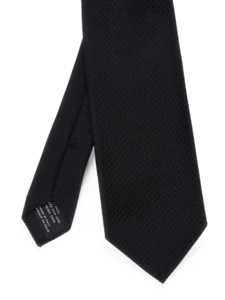 Cravată Tom Ford de mătase cu model pepito negru