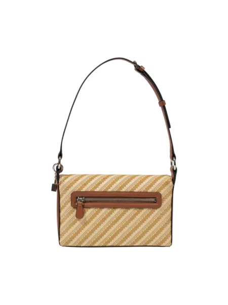 Lniana torebka Guess czarna