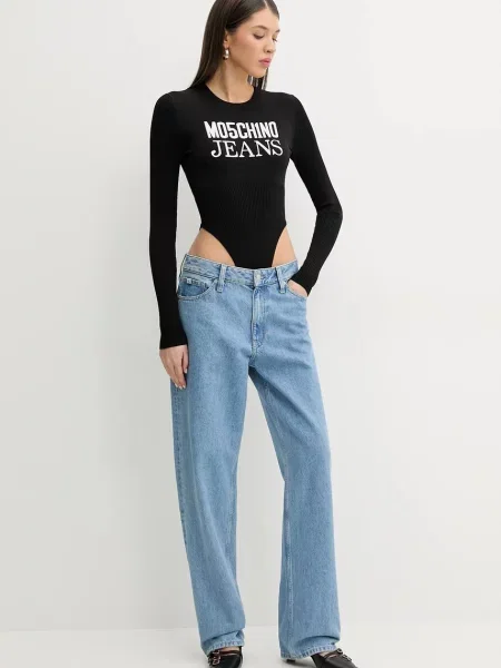 Moschino Jeans body lekki czarny