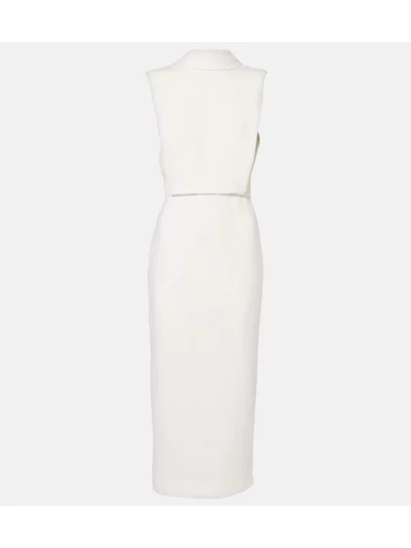 Rochie midi Roland Mouret până la genunchi de costum alb