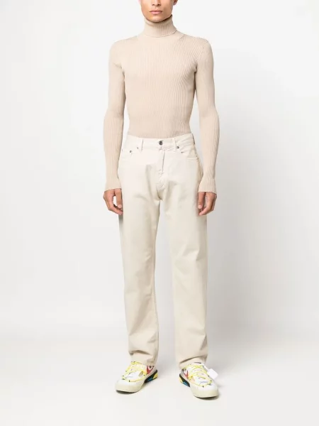 Žebrovaný rolák rolák Off-white bílý