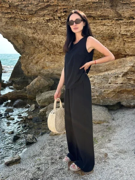 Брюки-палаццо Cosy черный