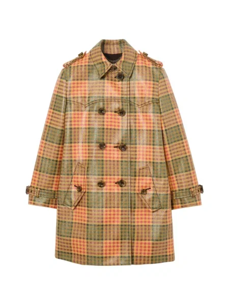 Trenci Burberry în carouri portocaliu