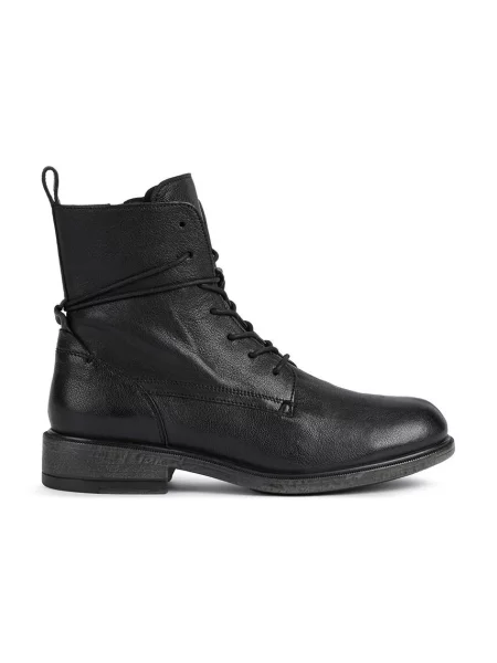 Geox cizme de piele Catria femei negru cu plat