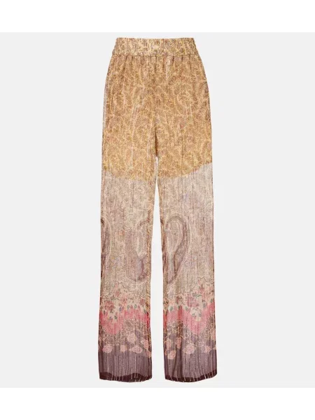 Pantaloni Valentino de mătase cu imagine