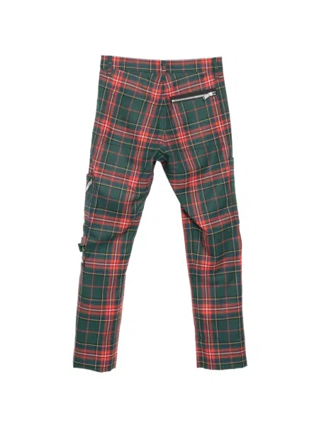 Pantaloni Undercover în carouri verde