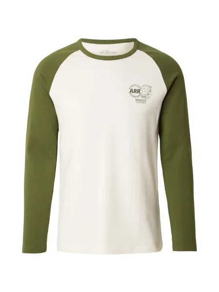 S.Oliver Majica kaki / off-bela bela