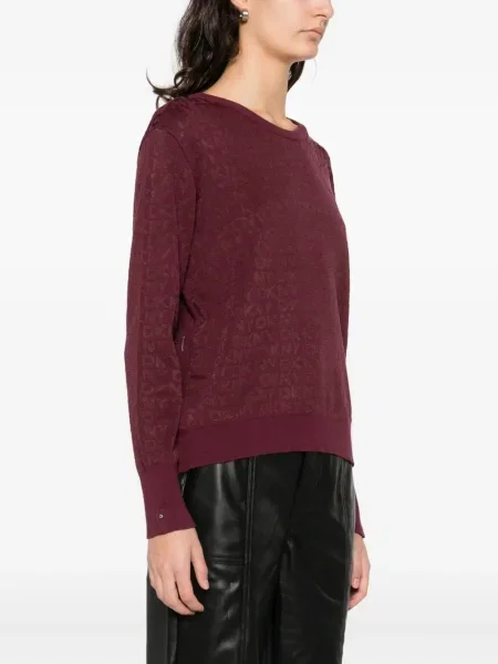Pulover Dkny cu decolteu rotund lung violet