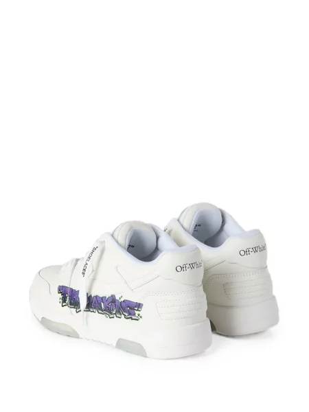 Sneakerși Off-white cu șireturi din piele alb