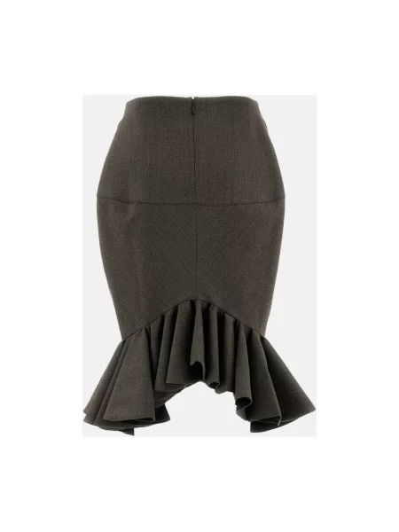 Spódnica midi Jacquemus wełniana brązowa