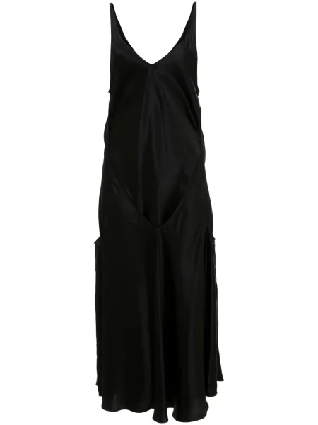 Rochie midi Jw Anderson de mătase fără mâneci până la genunchi negru