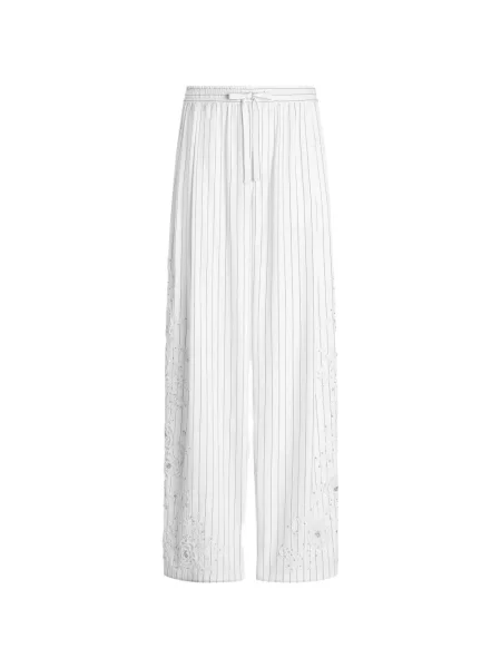 Pantaloni Dolce & Gabbana cu broderie alb