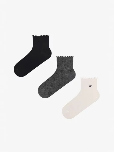 Penti Ponožky PENTI Ribbon Socken mit Rüschen und Schleifenmuster Paar mix barev