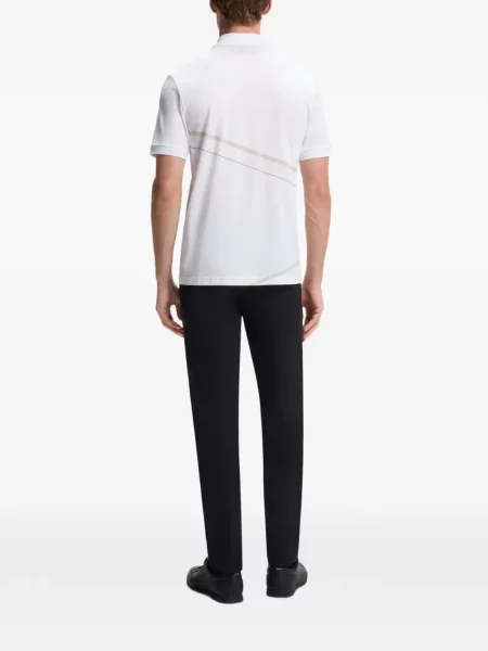 Tricou polo Boss cu imagine alb