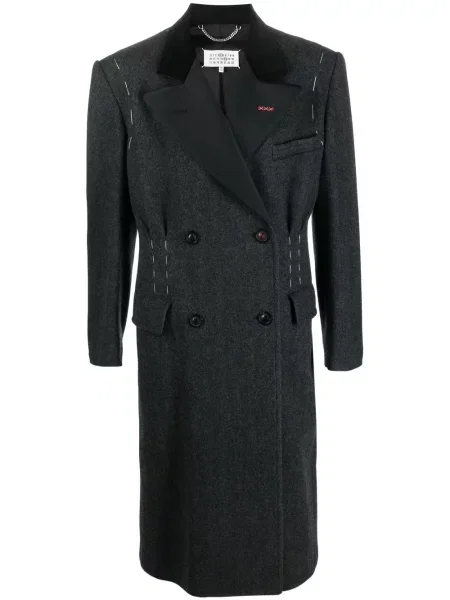 Vlněný dvouřadý kabát Maison Margiela šedý