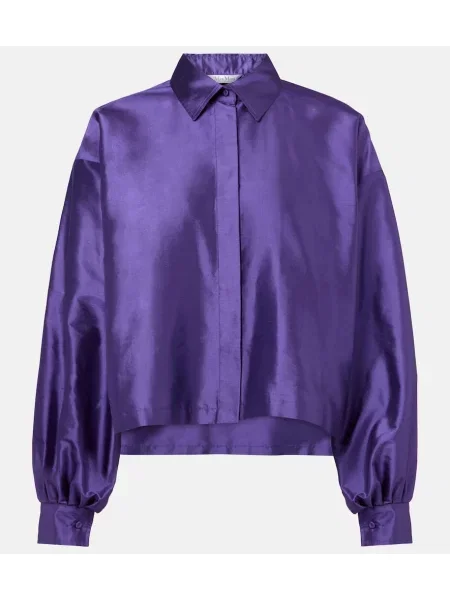 Cămașă Max Mara de mătase violet