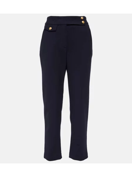 Cropp pantaloni Veronica Beard cu talie înaltă albastru
