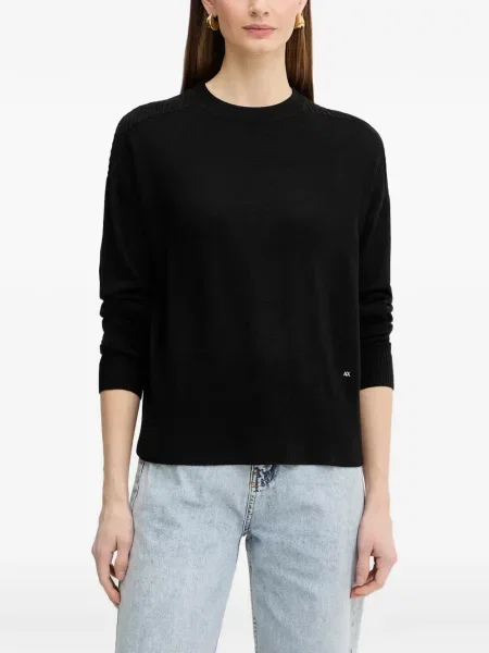 Pulover Armani Exchange cu autograf negru