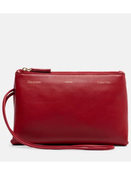 Geantă plic Calvin Klein Collection din piele roșu