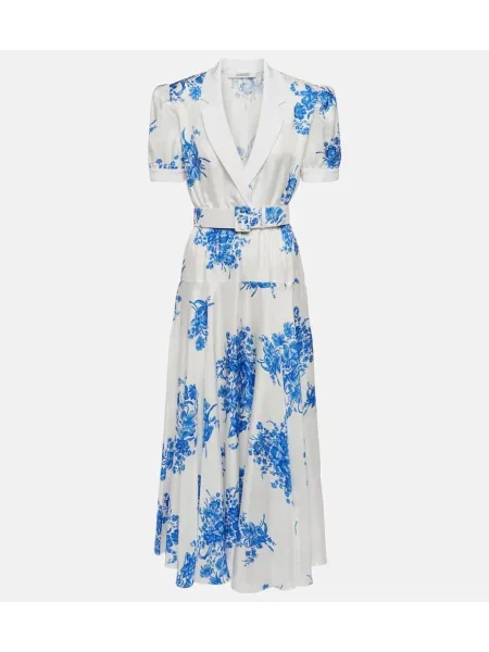 Jedwabna sukienka midi Rodarte w kwiatki do kolan