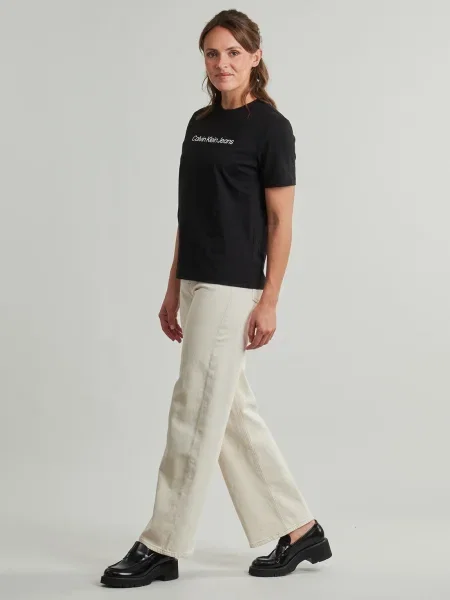 Klasické tričko Calvin Klein Jeans s autogramom čierna
