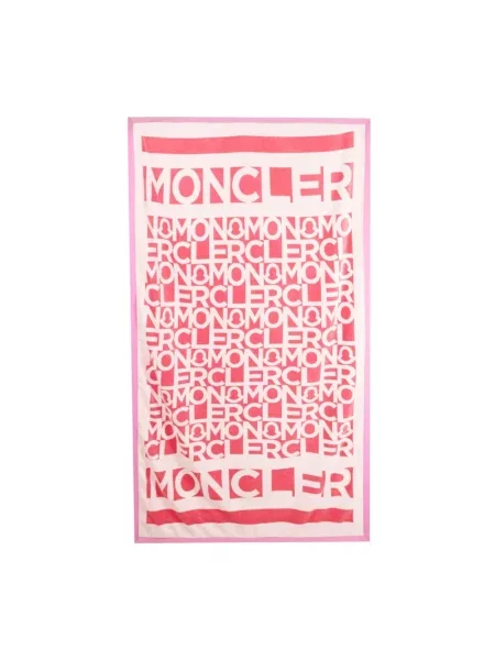 Szal Moncler z nadrukiem różowa