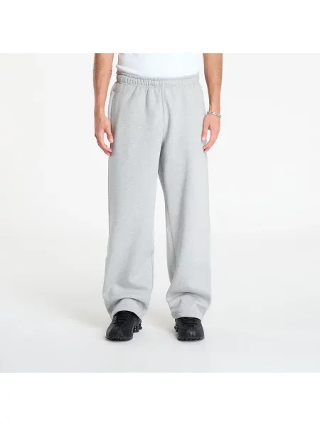 Pantaloni de trening Nike Solo Swoosh Fleece Open-Hem Pants Dk Grey Heather/ Lt Smoke Grey/ White M alb
