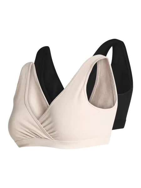 Lindex Maternity Sutiene alăptare bej deschis negru