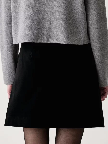 Tommy Hilfiger spódnica trapezowa welurowa czarna