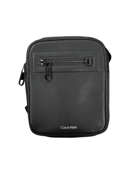 Lniana torba na ramię Calvin Klein czarna
