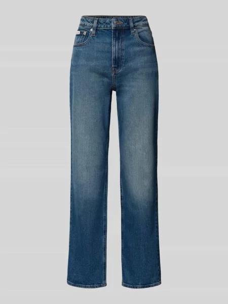 Jeansy Calvin Klein Jeans High Rise Straight Jeans Blue 25 niebieskie
