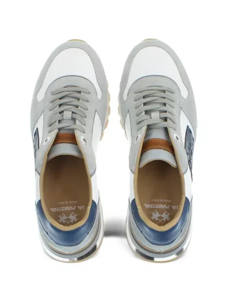 Sneakerși La Martina din piele gri