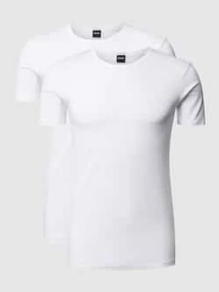 BOSS t-shirt gładki biały