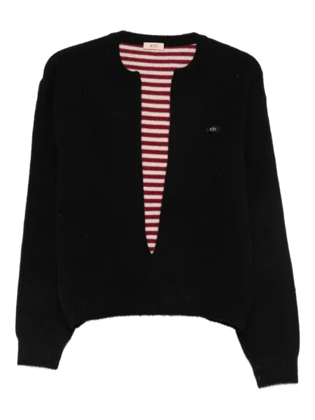 Pulover N°21 cu decolteu în V negru