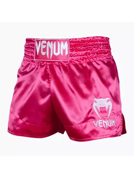 Мъжки шорти за тренировка по муай тай Venum Classic розово/бяло бяло