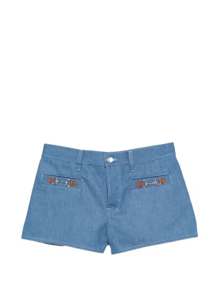 Pantaloni scurți din denim Gucci albastru
