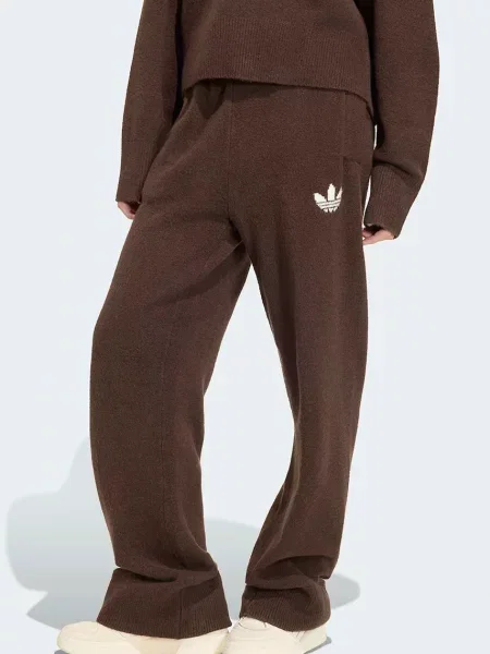 Adidas Originals pantaloni de trening pentru femei Essentials Knit maro